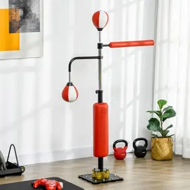 sportnow Box-Sandsack, mit 2 Speedbällen, Reflexstange, Saugnapf-Basis für Erwachsene, Jugendlichen