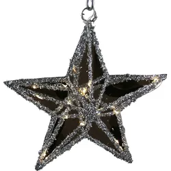 LED Stern AM DESIGN, silber (silberfarben), B:6cm H:30cm L:30cm, Lampen, Weihnachtsstern, Weihnachtsdeko, 10 Lichter