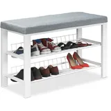 Relaxdays Schuhbank 33 x 50,5 x 82 cm grau/weiß