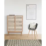 WoodMan Highboard WOODMAN "Lidia", braun (eichefarben), B:90cm H:122cm T:45cm, Sideboards, Highboard, Stauraumschrank, Türenfronten aus geflochtenem Hanfseil, Breite 90 cm