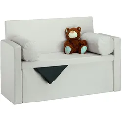 Relaxdays Sitzbank Lehne mit Kissen Creme