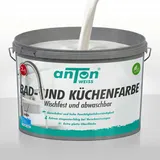 Anton Bad- und Küchenfarbe | Ökologische Wandfarbe | Spezialfarbe | Direkt auf Schimmel mit Sofortwirkung & Vorbeugung | deckt beim ersten Anstrich (10 Liter 70-80m2)