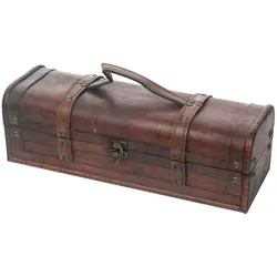 HMF Vintage Deko Geschenkbox mit Deckel aus Holz, für 1 Flasche Wein, Querformat, Spanien