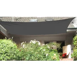 Floracord Vierecksonnensegel HDPE Silbergrau 360 cm x 360 cm