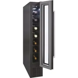Candy CCVB 15/1, Integrierter Weinkühlschrank, 7 Flaschen, UV-Schutz, Anti-Vibration, LED-Innenbeleuchtung, 39 dBA, Schwarz, Schwarz - Schwarz