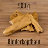 500g Rinderkopfhaut Rinderhaut - wie Rinderohren Ochsenziemer Kauartikel Kausnack