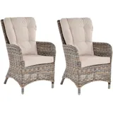Krines Home Ohrensessel 2er Set Moderner Rattan Wintergartensessel mit hoher Rückenlehne (2er-Set, 2-St., 2er-Set), Ohrenbackensessel Sessel Esszimmer mit Armlehne bunt