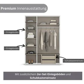 Rauch Wäscheschrank VOYAGER 140 x 194 x 53 cm Braun/Weiß