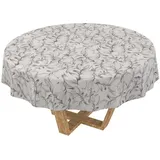 ANRO Tischdecke Gartentischdecke 3.0 abwaschbar Magnolia Tischwäsche (Einzelstück 1-tlg), wasserabweisend PU-Beschichtet monos Anthrazit Rund 120cm schwarz Rund | Ø 120 cm x 120 cm x 120 cm