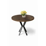 Moderner Esstisch mit Metallbeinen, Barock & Schwarz, 90 x 73 x 90 cm | 100% melaminbeschichtete Spanplatte | Stilvoll & Langlebig