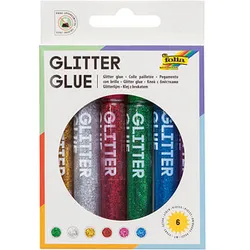 6 folia Glitter Glue Klebestifte 6 x 9,5 ml