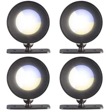 Lunartec 4er-Set CCT-LED-Wandlampen, Magnetfuß, dimmbar, Touch-Tasten, schwarz