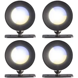 Lunartec 4er-Set CCT-LED-Wandlampen, Magnetfuß, dimmbar, Touch-Tasten, schwarz