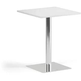 Couchtisch ENZO, 60x60 cm, chrom Fußgestell, weiß