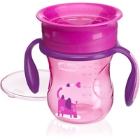 chicco Perfect 360° Trainingsbecher mit Griffen, 12m+ Pink 200 ml,
