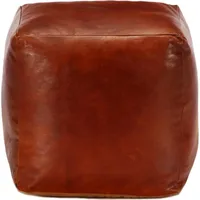 vidaXL Pouf Echtes Ziegenleder 40 x 40 x 40 cm Hellbraun