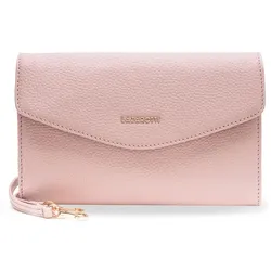 Lazarotti Bologna Leather Clutch Tasche Leder 23 cm rose Silber Damen 