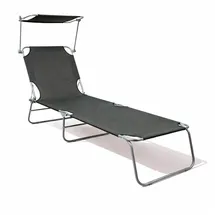 Mojawo 3-Bein Gartenliege 186 x 55 x 24 cm Schwarz