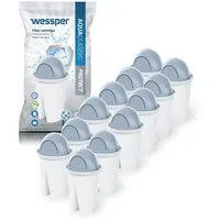 Wessper Classic Filterkartuschen für hartes Wasser passend für Brita Classic Wasserfilterkartuschen, Pack 12