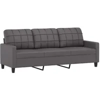 vidaXL 3-Sitzer-Sofa Grau 180 cm Kunstleder