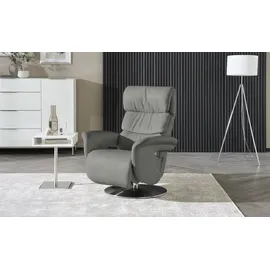 HIMOLLA Relaxsessel Leder 83 x 107 x 88 cm Grau mit Relax-Funktion