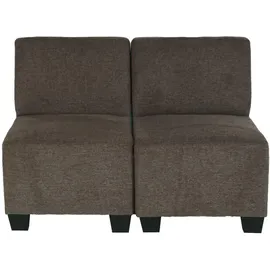 MCW 2-Sitzer Sofa Couch Moncalieri, Stoff/Textil ~ braun,