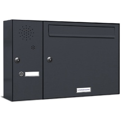 AL BRIEFKASTENSYSTEME Briefkasten »Premium«, (BxH): 53.1 x 34.5cm, Anzahl Schlitze: 1, Aufputzmontage - grau