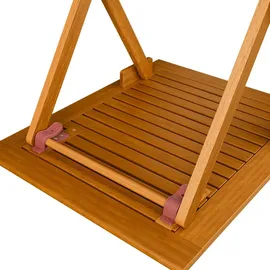 Juskys Juskys® Beistelltisch Zadar XL - Klappbar für platzsparende Nutzung, aus geöltem Akazienholz, ideal für Garten und Balkon, 60x58x76 cm