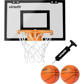 VirtuFit Pro Mini-Basketball-Backboard mit 2 Bällen und Pumpe, Schwarz - Schwarz