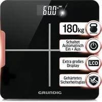 Grundig Personenwaage digital, Körperwaage bis 180 kg mit hochpräzisen