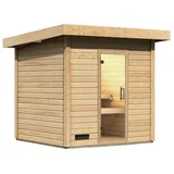 Karibu Gartensauna Saunahaus Caapi 3 Energiesparende Saunatür Ohne Ofen inkl. 10-teiligem gratis Saunaset im Wert von 232,94 €