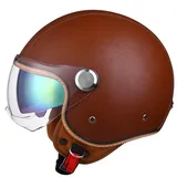 Motorradhelm Rollerhelm Retro Helm Motorrad Mit Doppelbrille Herausnehmbares Futter Chopper Helm Mit ECE Zulassung Motorradhelm Halbschale Für Erwachsener Herren Damen