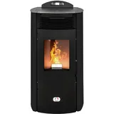 STUFE A PELLET ITALIA Siberia Aria New 15 KW Kanalisiert WiFi | Pelletöfen Effizienz 92% Heizt 140m2 Autonomie 30Std Programmierbar WiFi-Steuerung 5 Geschwindigkeiten und Kräfte 24M Garantie Schwarz