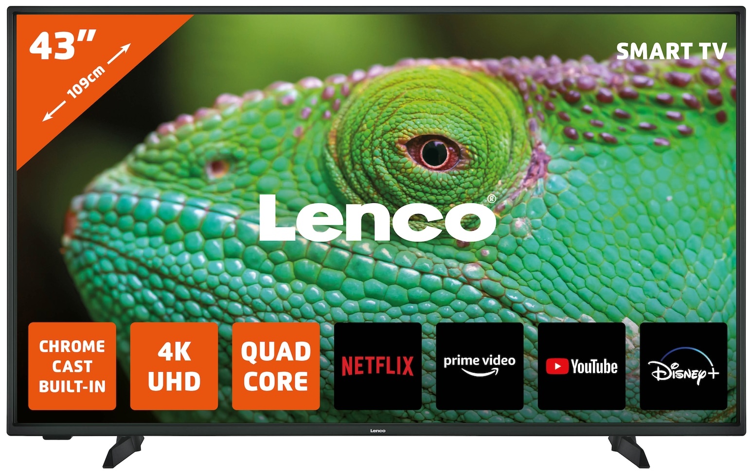 Lenco LED-4353BK - 43-Zoll 4K Android-Smart-TV, schwarz