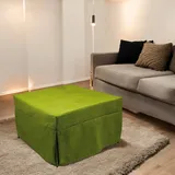 In Ein Einzelbett Umwandelbarer Puof, Made In Italy, Klappbett, Pouf Aus Abnehmbarem, Platzsparendem Stoff Für Das Wohnzimmer, Cm 78x78 / 195h45, Grün - Talamo Italia