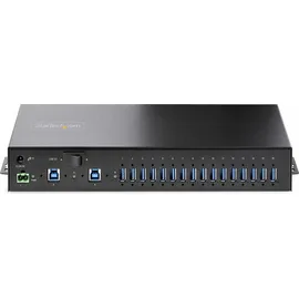 Startech StarTech.com 16-Port Industrie USB 3.0 Hub mit Netzteil, 5Gbps Verteiler/Mehrfachstecker für DIN/Rack, Dual-Host USB Switch