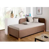 MAINTAL Polsterliege Aolana, mit Bettkasten, in 2 Breiten, Federkern- oder Bonellmatratze wählbar beige|braun 112 cm x 205 cm