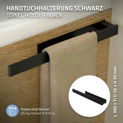 2er Handtuchhalter ohne Bohren Handtuchstange Badetuchhalter Wandhalterung Stahl