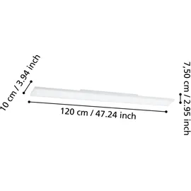 EGLO Connect LED Deckenleuchte Turcona-Z weiß 120 x 10 cm dimmbar, ww-kw