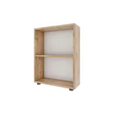 VCM Holzregal stehend platzsparender Aktenschrank Maße ca. H. 72 x B. 55 x T. 20 cm Elegantes Regal Büroregal – Bulas 2 Fächer