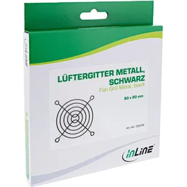 InLine Lüftergitter Metall, schwarz, 80x80mm