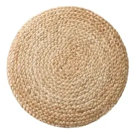 Tectake Handgefertigter Pouf Banno Cylinder aus Jute rund, Boho-Stil - beige