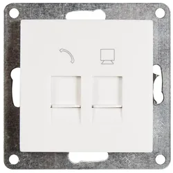 RJ45 + RJ11 Dose McPower ''Flair'' für ISDN, Cat, UP, weiß