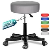 CASARIA Rollhocker Kunstleder Grau