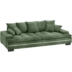 Big-Sofa MR. COUCH "Haiti II RGB-LED", grün (dolce 11 grün), B:264cm H:85cm T:138cm, Dolce (100% Polyester), Sofas, RGB-LED Beleuchtung, mit Handwerklich gearbeiteter Komfort-Steppung
