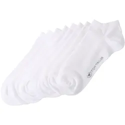 TOM TAILOR Unisex Sneakersocken im 8er-Pack, weiß, Uni, Gr. 43-46
