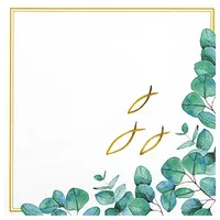 Home fashion Serviette Fische/Eukalyptus, 33x33 cm, 3-lagig, 20 Stück,