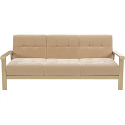 3-Sitzer SIT & MORE "Billund", braun (macciato), B:199cm H:88cm T:106cm, 100% Polyester, Sofas, Armlehnen aus Buchenholz in natur, verschiedene Bezüge und Farben