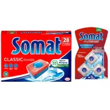 SOMAT Tabs 28 AW Classic Power, Geschirrspül Tabs mit Fettlösekraft für kraftvolle Reinigung, Spültabs für strahlend sauberes Geschirr + Somat Duo Power Experten 3 AW Maschinenreiniger 57g