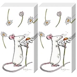 20 Taschentücher (2x10) Maus mit Blümchen | Glücksbringer | Geschenk